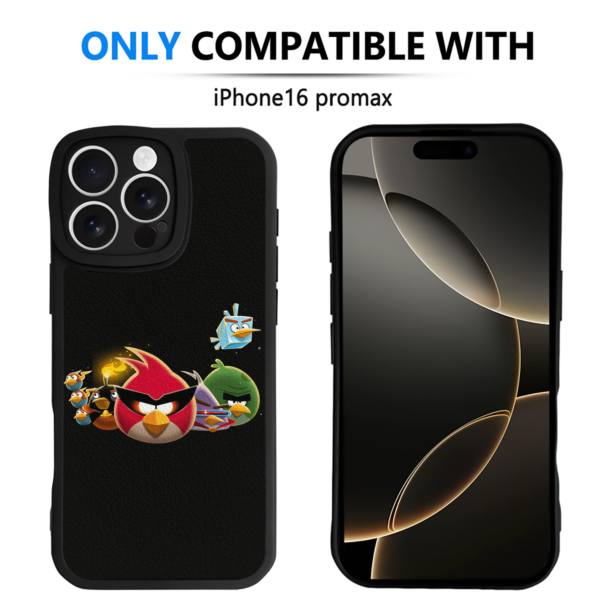 （画像用） Angry Birds アングリーバード 【iPhone 16シリーズ対応】シリコンスマホケース（レザー調） 材質：シリコン